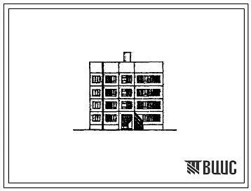 Типовой проект 148-048сп.13.86 Четырехэтажная блок-секция рядовая торцевая на 8 квартир. Для строительства в Туркменской ССР