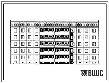 Типовой проект 105-0131с.13.87 Блок-секция 5-этажная 20-квартирная рядовая 5.4-4.5. Для строительства в г.Чимкенте и г.Джамбуле.