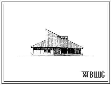 Типовой проект 281-1-205.86 Комплексный приемный пункт бытового обслуживания на 5  рабочих мест, помещение для приезжих на 6 мест, медпункт (в клееных деревянных конструкциях). Здание одноэтажное. Стены из асбестоцементных панелей и кирпича. Блок 4.