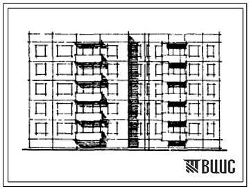 Типовой проект 121-032/1 5-этажная 30-квартирная блок-секция 1Б.2Б.4Б - 1Б.2Б.4Б поворотная под углом 135 градусов (внешний угол)