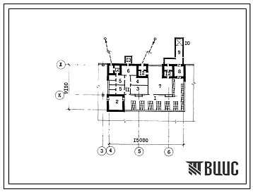 Типовой проект А-3-85(252-01-142с.87) Хозяйственно-бытовые помещения в подвале патологоанатомического корпуса/ в конструкциях 1.20-1-2с/ на 1000 вскрытий в год, (убежище на 85 человек, размеры убежища 15м на 9,15м, режимы вентиляции 1,2).