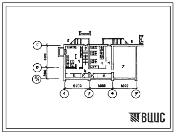 Типовой проект П-1-93(416-1-150.84) Помещения подвала бытового корпуса открытой стоянки со зданиями и сооружениями для технического обслуживания и текущего ремонта, приспосабливаемы(убежище на 93 человек, размеры убежища 18м на 9м, режимы вентиляции 1,2).