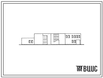 Типовой проект 264-028-7.88 Отделение сберегательного банка  на 80 сотрудников с кладовой для хранения ценностей населения в пристроенном к жилому дому блоке. Здание двухэтажное. Стены из кирпича.