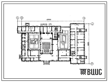 Типовой проект П-5-1856(224-5-1сп.83) Помещения 1 этажа дома пионеров  и школьников на 150 посещений с залом на 200 мест (убежище на 1856 человек, размеры убежища 65,9м на 45м, режимы вентиляции 1,2).