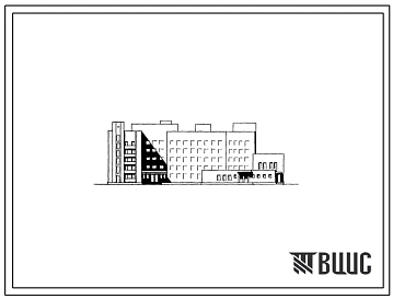 Типовой проект 254-6-18м.90 Пятиэтажный дом-интернат для инвалидов и престарелых на 200 мест с территориальным центром социального обслуживания. Грунты вечномерзлые. Стены из кирпича.