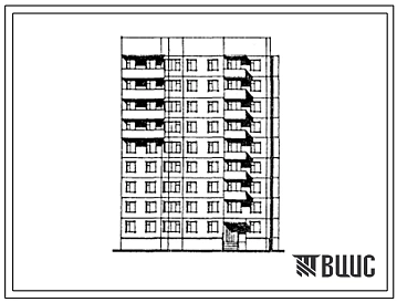 Типовой проект 185-08.13.86 Блок-секция 9-этажная 35-квартирная торцевая правая 1-2-2-3. Для строительства в г.Северодвинске.