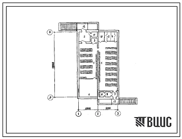Типовой проект А-II,III,IV-300-230.83 Склад инвентаря и оборудования отдельно стоящий заглубленный. Стены из блоков по ГОСТ 13579-78 (убежище на 300 человек, размеры убежища 19,9м на 12м, режимы вентиляции 1,2).
