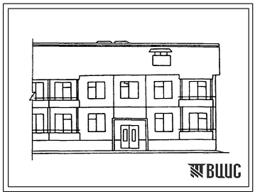 Типовой проект 48-013с Двухэтажная торцевая блок-секция на 6 квартир (правая) 1Б-2Б-3Б