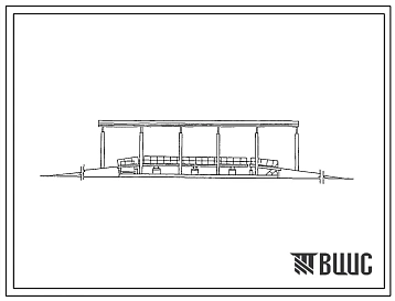 Типовой проект 812-9-13.85 Приемное устройство на 2 проезда с автомобилеразгрузчиками АВС-50М. Предназначено для приема початков кукурузы двумя технологическими линиями, производительностью каждый 40 т/ч. Размеры здания - 12x30 м. Расчетная температура: -