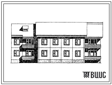 Типовой проект 97-0191.84 Блок0секция 2-этажная 8-квартирная торцевая правая 2Б-2Б-3А-3А. Для строительства в 1В климатическом подрайоне.