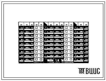 Типовой проект 92-035с/1.2 Девятиэтажная блок-секция рядовая торцевая на 70 квартир (двухкомнатных 2Б-52, трехкомнатных 3Б-18). Для строительства в 1В климатическом подрайоне, 2 и 3 климатических районах сейсмичностью 8 баллов