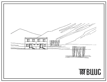 Типовой проект 141-53-34сп Двухэтажный двухквартирный блокированный жилой дом с четырехкомнатными квартирами из силикатобетонных или силикальцитных панелей.