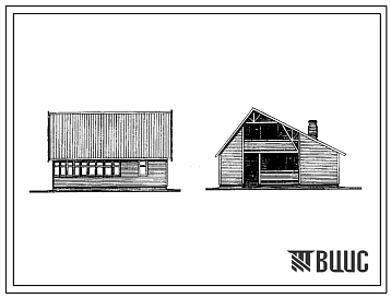 Типовой проект 182-115-214.89 Мансардный четырехкомнатный садовый домик. Площадь, м2: общая 50,0 мансарды 30,4, веранды 18,8, террасы 11,0