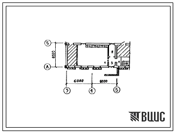 Типовой проект П-4-15(816-1-58.84) Хозяйственно-бытовые помещения 1 этажа центральной ремонтной мастерской для хлопкосеющих хозяйств с парком 50 тракторов, (убежище на 15 человек, размеры убежища 12м на 6м, режимы вентиляции 1,2).
