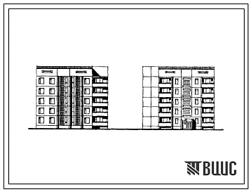 Типовой проект 135-0229с.85 5-этажная 10-квартирная поворотная с торцовым окончанием блок-секция 3Б-3Б (прямая)