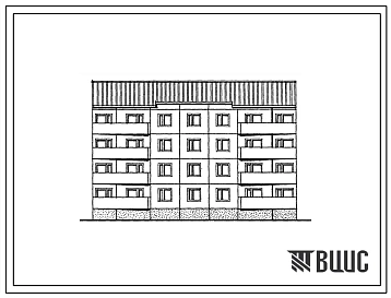 Типовой проект 121-0186.13.88 4-этажная 16-квартирная рядовая блок-секция 3.1.2.3 для строительства в Московской области