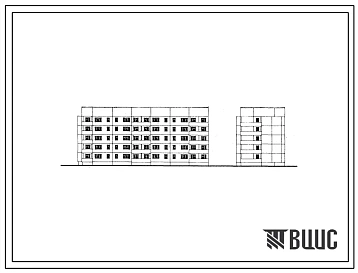 Типовой проект 83-043/1.2 Блок-секция 5-этажная 40-квартирная торцевая левая. Для строительства в 1В климатическом подрайоне, 2 и 3 климатических районах.