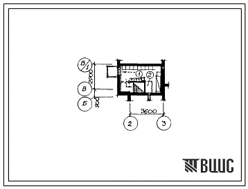 Типовой проект П-4-10(184-89-102.86) Бытовые помещения в подвале жилого дома 1-этажного 1-квартирного с 4-комнатной квартирой, сблокированного с хозпостройкой, (убежище на 10 человек, размеры убежища 11,7м на 3,6м, режимы вентиляции 1).