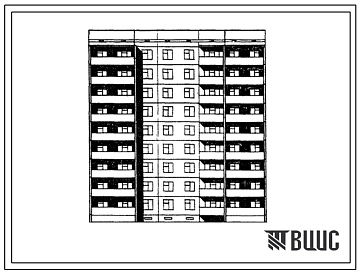 Типовой проект 96-018/75/1 Девятиэтажная блок-секция РТ-1Б.2Б.3А.4Б на 36 квартир