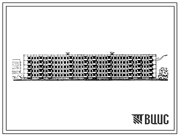 Типовой проект 1-463Д-30 Пятиэтажный восьмисекционный жилой дом с балконами на 129 квартир (однокомнатных-19, двухкомнатных-69, трехкомнатных-31, четырехкомантных-10).