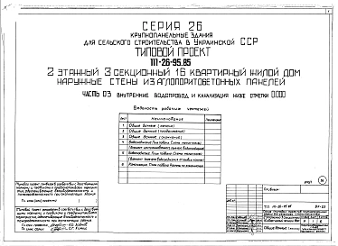 Альбом 03 Внутренний водопровод и канализация ниже отметки 0.000..