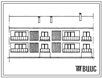 Типовой проект 42-0178с.13.87 2-этажная 4-квартирная рядовая блок-секция Р-3.4. Для строительства в Грузинской ССР.