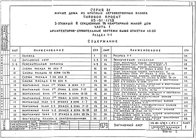 Альбом 5 Архитектурно-строительные чертежи выше отметки выше 0.000. Здание с фасадами 1 и 2. Часть 1, раздел 1-1