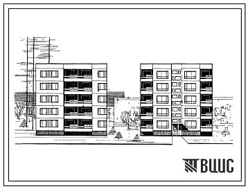 Типовой проект 99-08 Блок-секция пятиэтажного дома рядовая левая на 10 квартир (трехкомнатных 3Б-5, четырехкомнатных 4Б-5). Для строительства во 2 и 3 климатическом районах и 1В климатическом подрайоне.