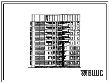 Типовой проект 97-0406м.13.89 Блок-секция 9-этажная 36-квартирная торцевая левая (2-2-3-3) для строительства в пос. Синегорье и других районах Магаданской области