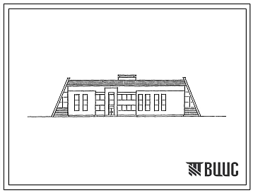 Типовой проект 292-8-33.91 Физкультурно-оздоровительный зал  в легких металлических конструкциях с помещениями обслуживания в пристройке. Стены из трехслойных панелей с обшивкой из оцинкованного профилированного листа. Стены пристройки из кирпича.