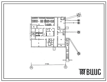 Типовой проект А-3-105(252-7-4С.84) Бытовые помещения в подвале унифицированного платного корпуса для детей(в конструкциях иис-04) на 120 коек, (убежище на 105 человек, режимы вентиляции 1,2).
