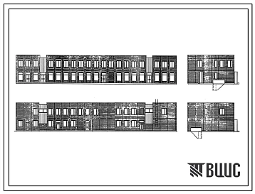 Типовой проект 261-22-20.84 Укрупненное доставочное отделение связи со сберкассой (блок 14). Здание двухэтажное. Стены из легкобетонных панелей.