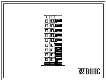 Типовой проект 97-0112/1 Девятиэтажная рядовая полублок-секция дополнительная левая ДР1л-2Б.-3Б.