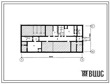Типовой проект А-3-25(501-5-57.85) Бытовые помещения в подвале производственно-служебного корпуса рпб-2, (убежище на 25 человек, размеры убежища 33м на 15м, режимы вентиляции 1,2).
