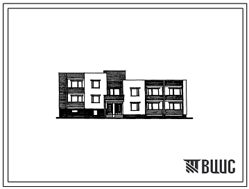 Типовой проект 212-011 Двухэтажная блок-секция на 4 квартиры 3Б-4Б (боковая).