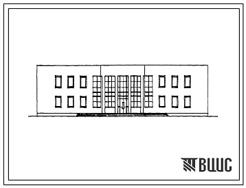 Типовой проект 264-023-17.89 Дом правосудия (суд с пятью залами судебных заседаний). Здание двухэтажное. Стены из кирпича.