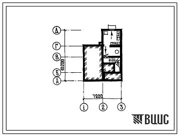 Типовой проект П-5-10(141-210-21(1.2)) Бытовые помещения в подвале жилого дома двух-этажного 1-квартирного с квартирой в двух уровнях 3б, (убежище на 10 человек, размеры убежища 10,2м на 7,2м, режимы вентиляции 1,2).