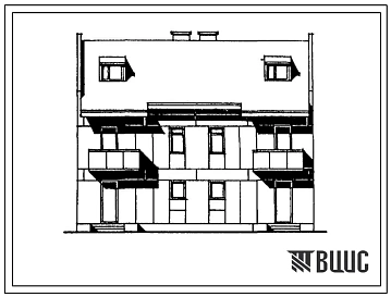 Типовой проект 143-174-ЗС.85 Двухэтажный дом на 2 четырехкомнатные квартиры типа 4А в двух уровнях. Для строительства в городах и поселках городского типа