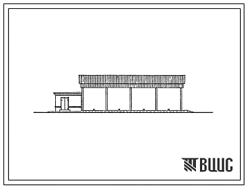 Типовой проект 816-2-34.87 Навес-стоянка гаража-мастерской на 4 грузовых автомобиля и 4 трактора