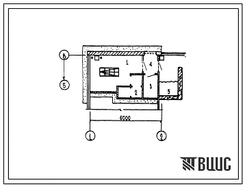 Типовой проект П-4-8(816-1-40.83) Хозяйственно-бытовые помещения 1 этажа мастерской для пункта технического обслуживания на 50 хлопко-куракоуборочных машин и тракторов, (убежище на 8 человек, размеры убежища 6м на 6м, режимы вентиляции 1,2,3).