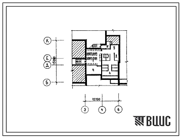 Типовой проект Б-1-50(254-4-29) Хозяйственно-бытовые помещения в подвале сельской амбулатории на 100 посещений в смену, (убежище на 50 человек, размеры убежища 15,09м на 12м, режимы вентиляции 1,2).