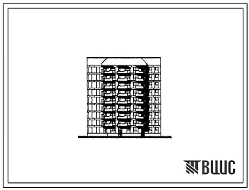 Типовой проект 123-024м Блок-секция девятиэтажная 44-квартирная угловая правая 1Б.2Б.3Б.3Б.4Б.