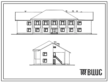 Типовой проект 264-20-61 Административое здание на 30 рабочих мест. Стены из кирпича.