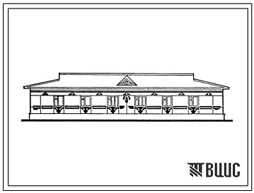Типовой проект 183-000-758с.13.88 Одноэтажный дом на 2 четырехкомнатные квартиры. Для Туркменской ССР