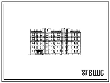 Типовой проект 123-013.2.1 Блок-секция 5-этажная 40-квартирная угловая с торцевыми окончаниями левая 1Б.1Б.2Б.3Б.3Б - 1Б.2Б.3Б