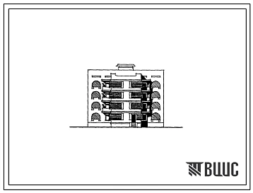 Типовой проект 155-020с.86 Четырехэтажная блок-секция рядовая с торцевыми окончаниями на 15 квартир
