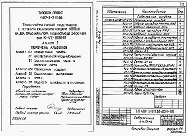 Альбом 2 Строительные изделия. (из типового проекта 407- 3-517.88)