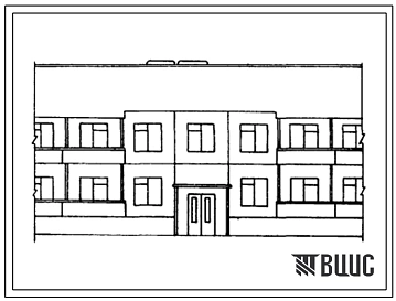 Типовой проект 48-011с Двухэтажная рядовая блок-секция на 4 квартиры 3Б-4Б