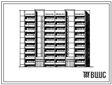 Типовой проект А1-451КП-2с/1 Девятиэтажный двухсекционный крупнопанельный жилой дом на 54 квартиры 1Б,2Б, 3Б.