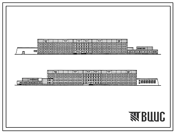Типовой проект 252-3-12 Психоневрологический дом-интернат на 300 мест. Здание одно-, двух-, трех-, шестиэтажное. Каркас сборный железобетонный серии ИИ-04. Стены из керамзитобетонных панелей и кирпича.